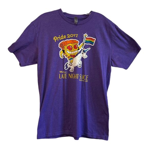 Pride Pizza Rainbow Unicorn 2017 Graphic Tee - Picture 1 of 4